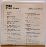 Wire - Pink Flag, Lyric sheet
