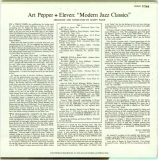Pepper, Art + Eleven - Modern Jazz Classics +3, Back cover