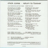 Corea, Chick - Return To Forever, Back cover
