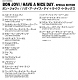 Bon Jovi - Have A Nice Day + 4 Live Tracks, Booklet