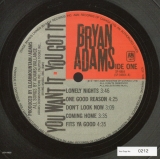 Adams, Bryan - You Want It You Got It (+1), Serial card side 1