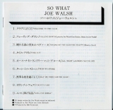 Walsh, Joe - So What, Lyrics Booklet