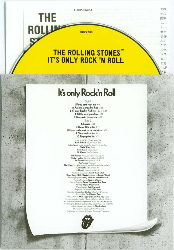 Inner sleeve, CD and insert, Rolling Stones (The) - It's only Rock 'n Roll