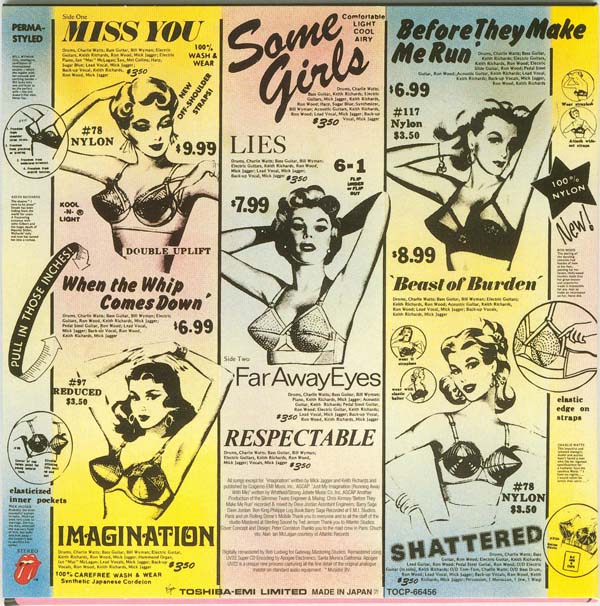Back cover (obi removed), Rolling Stones (The) - Some Girls