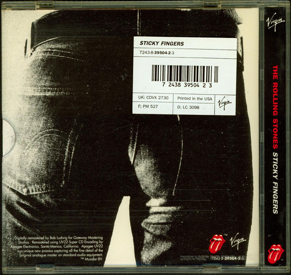 Back cover, Rolling Stones (The) - Sticky Fingers