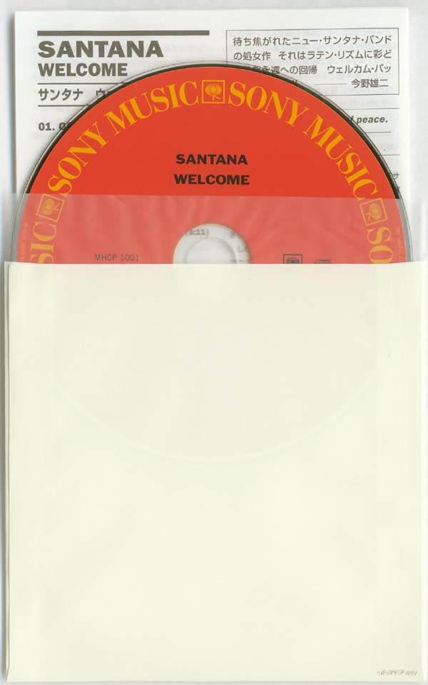 Plain (gloss) white inner bag with CD and insert, Santana - Welcome