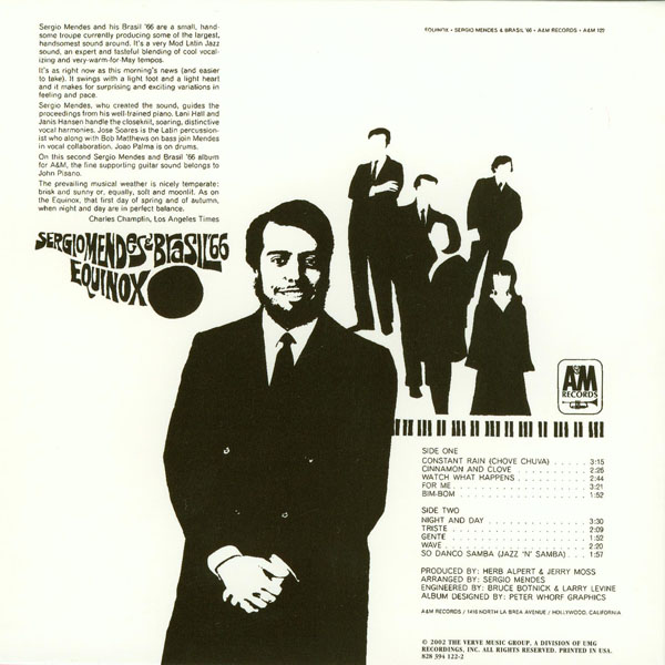 Back cover, Mendes, Sergio + Brasil'66 - Equinox