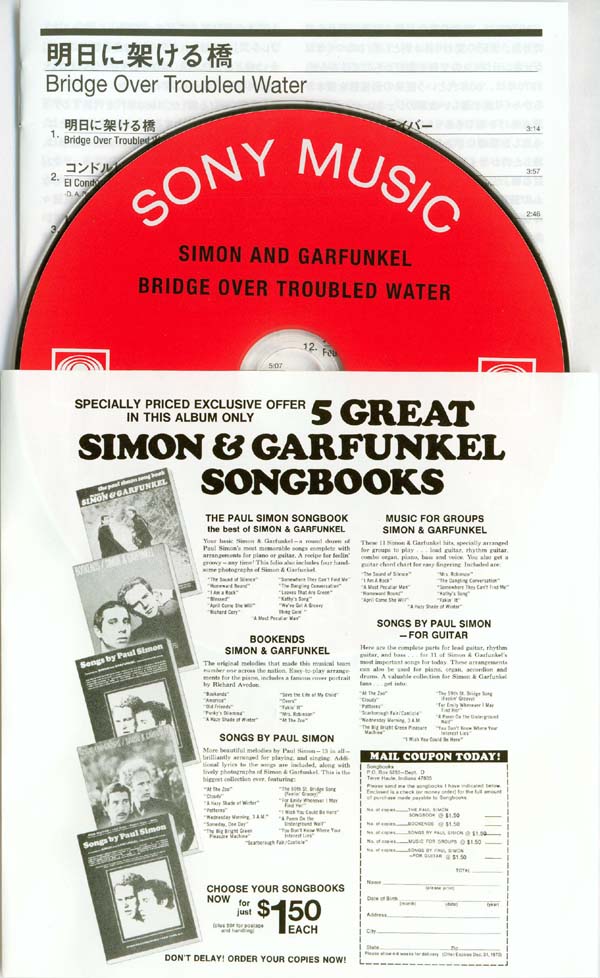 CD, inner bag and insert, Simon + Garfunkel - Bridge Over Troubled Water