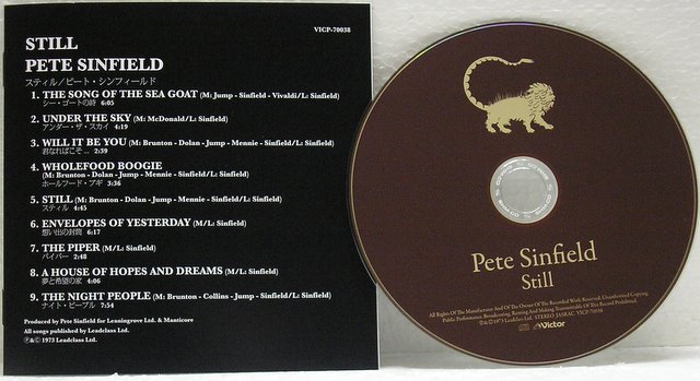 Cd and Booklet, Sinfield, Pete - Still