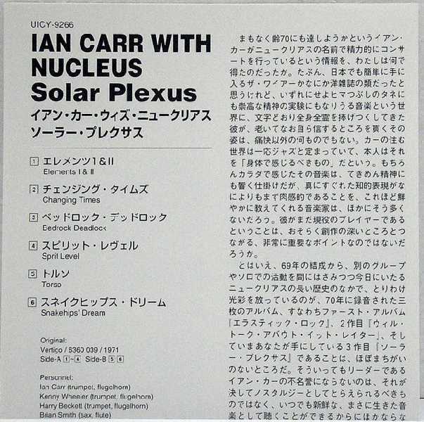Insert, Carr, Ian - Solar Plexus