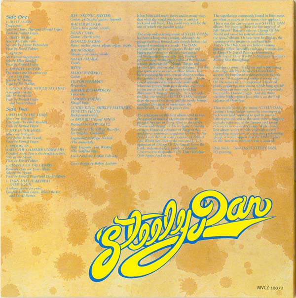 Back cover, Steely Dan - Can't Buy A Thrill