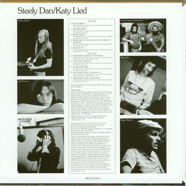 Back cover, Steely Dan - Katy Lied