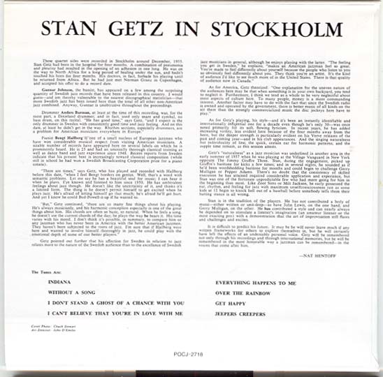 , Getz, Stan - Stan Getz In Stockholm