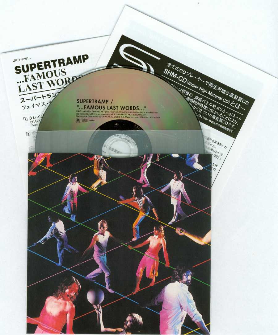 Inner sleeve side A with CD and inserts, Supertramp - ...Famous Last Words...
