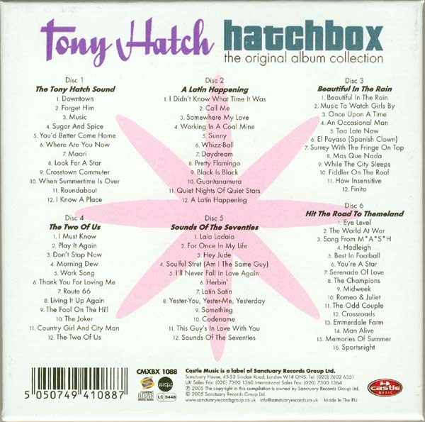 Base of box, Hatch, Tony - hatchbox - the original album collection