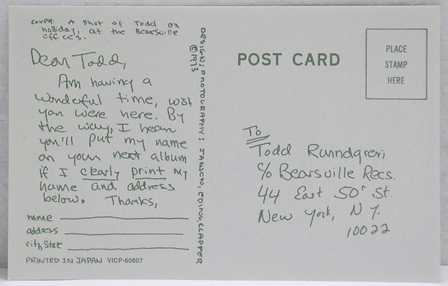 Replica Record Card (other side), Rundgren, Todd - Wizard: A True Star
